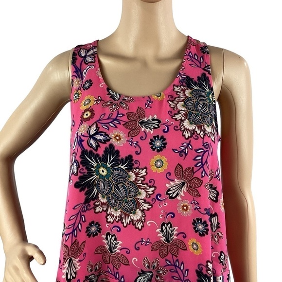 LOFT Tank Top Size SP Pink Floral - Picture 2 of 7